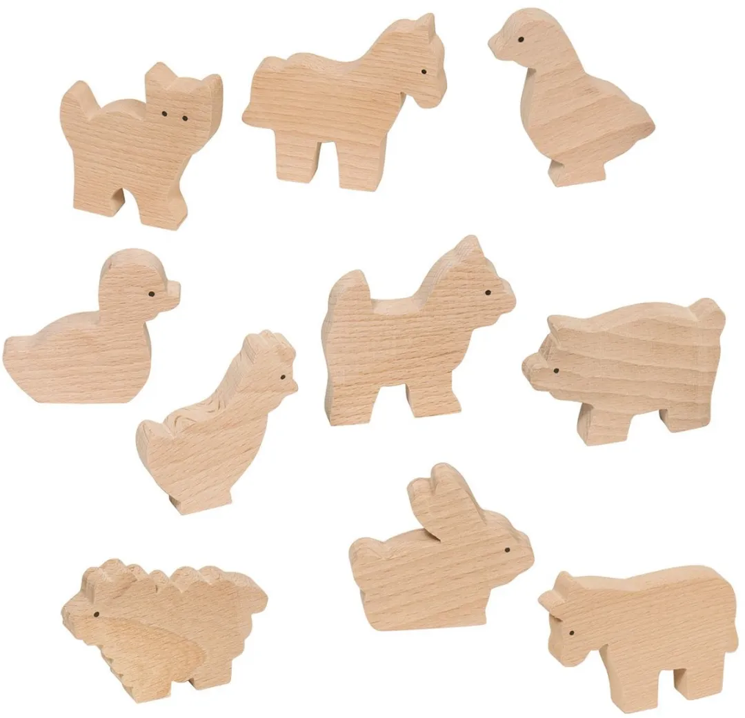 Goki Houten Boerderijdieren Set 58320 - Multicolor