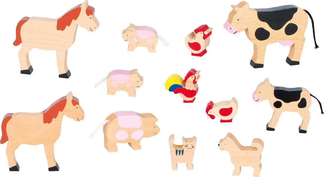 Goki Houten Boerderijdieren Set 58320 - Multicolor