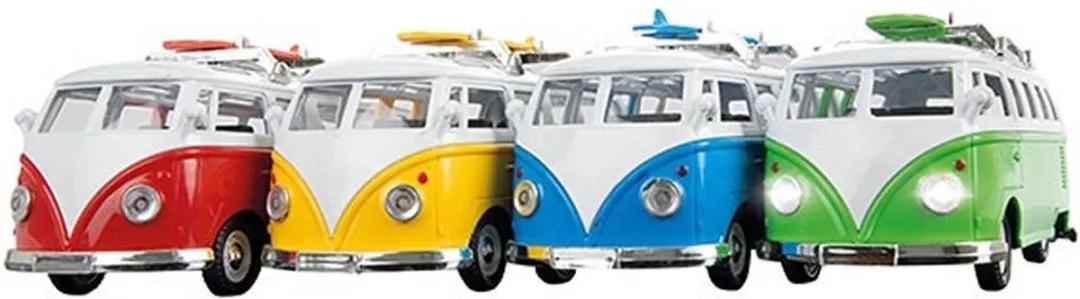 Toi-Toys Metal VW Bus Licht & Geluid - Multicolor