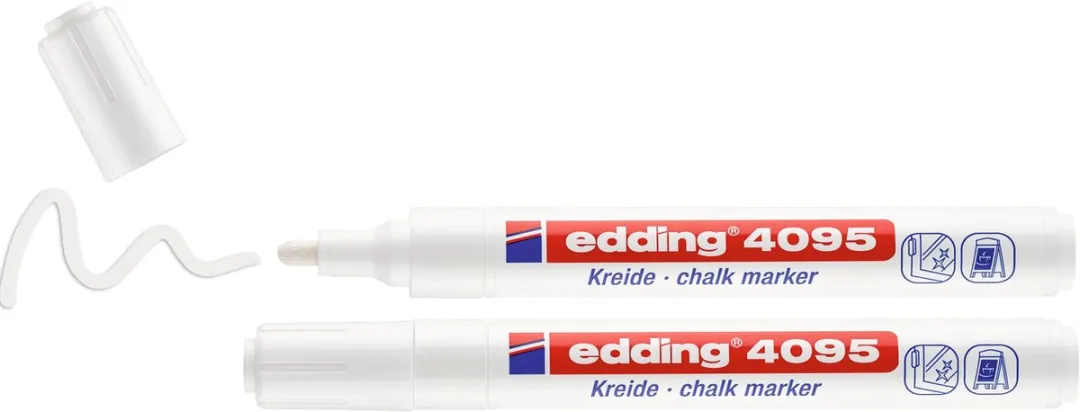 edding 4095 Krijtstiften Wit - 2 Stuks