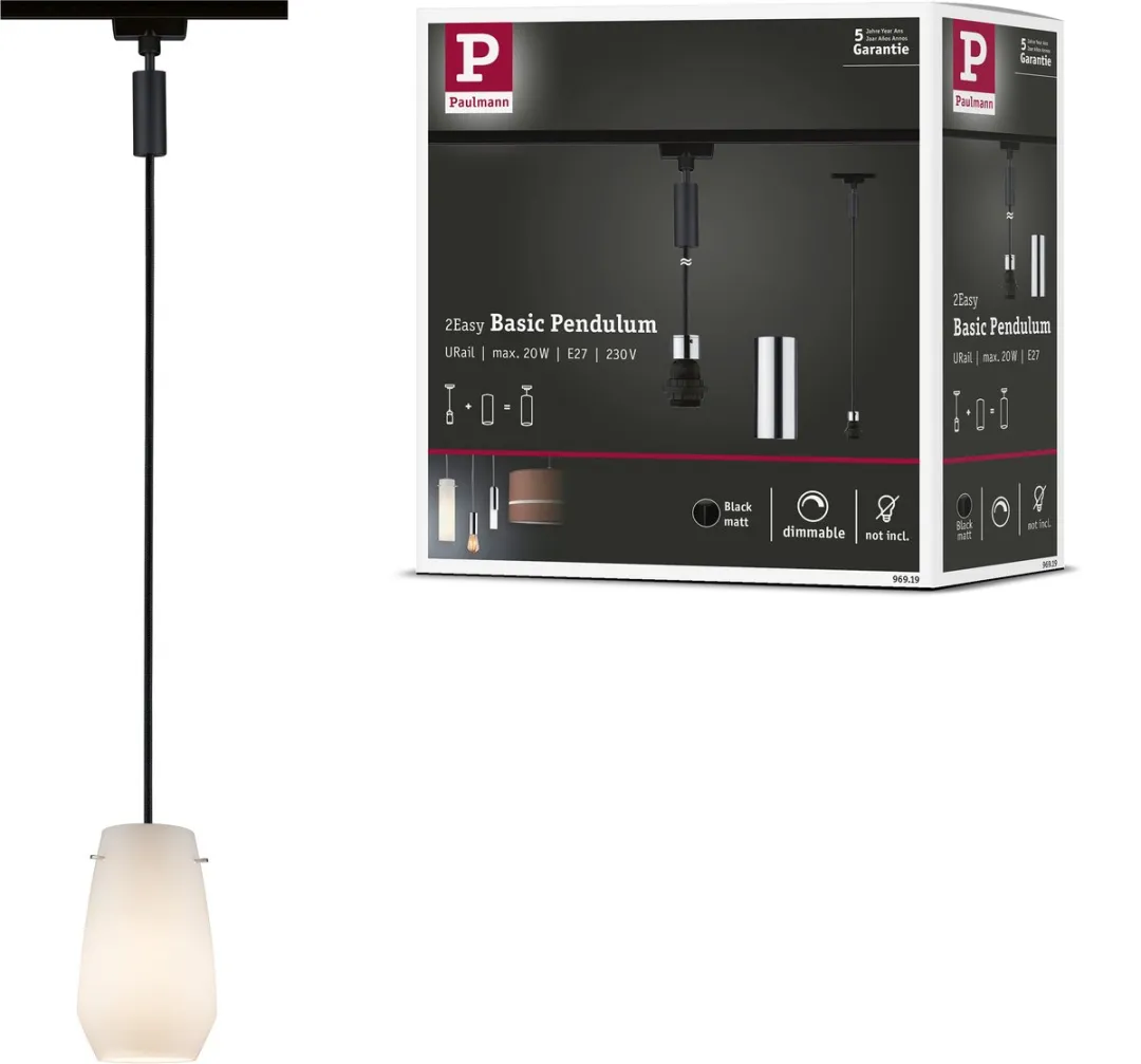Paulmann URail Systeemlamp 20W - Zwart/Chroom