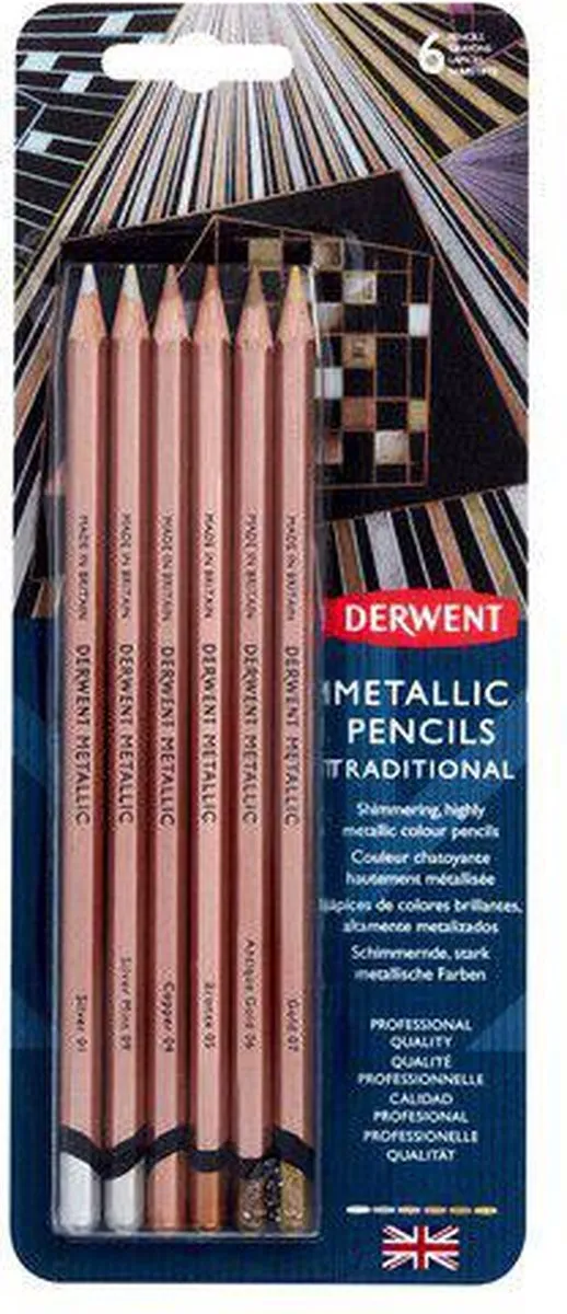 Derwent Metallic Pencil Set - 6 Stuks