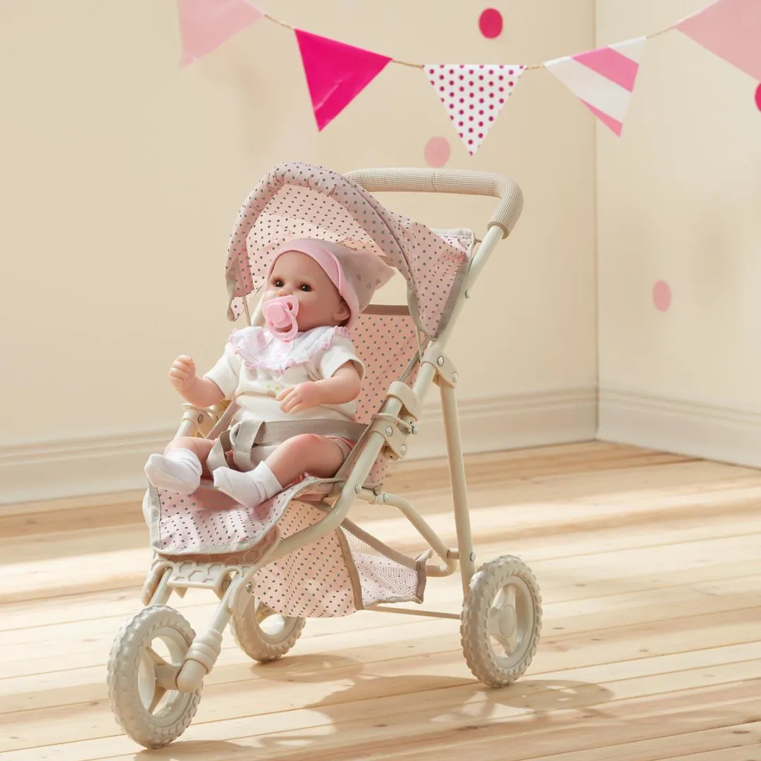 Teamson Kids Poppenwagen Roze/Grijs - OL-00002