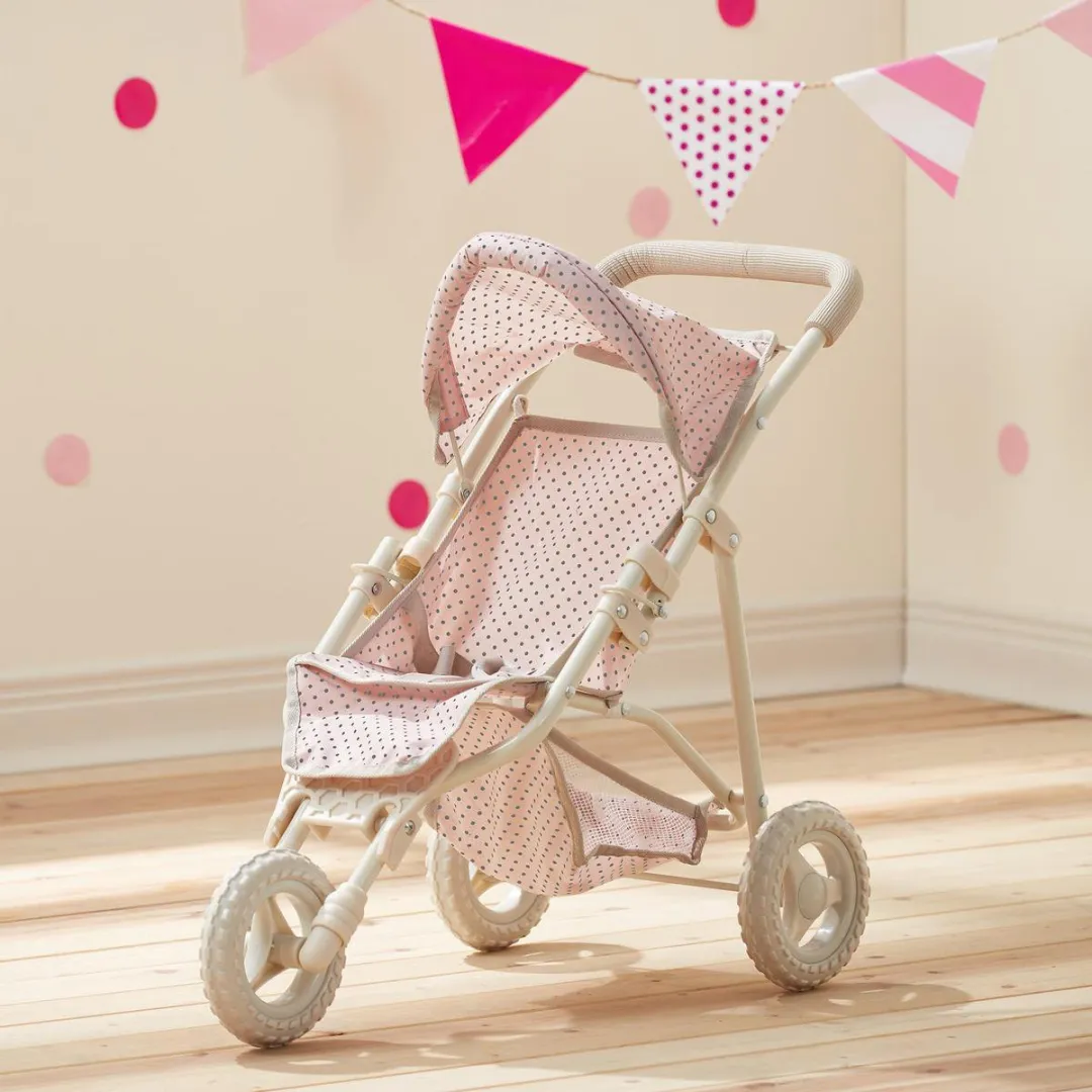 Teamson Kids Poppenwagen Roze/Grijs - OL-00002