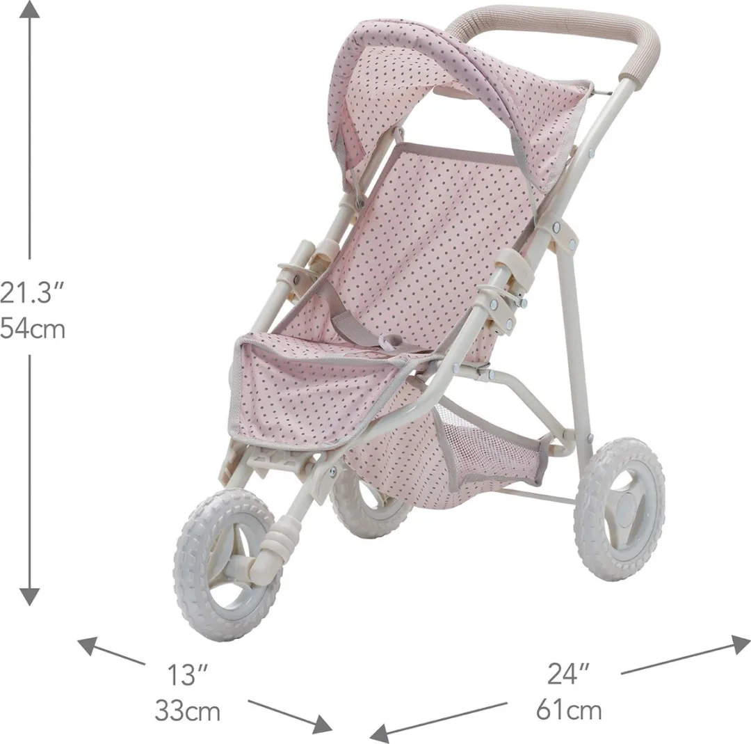 Teamson Kids Poppenwagen Roze/Grijs - OL-00002