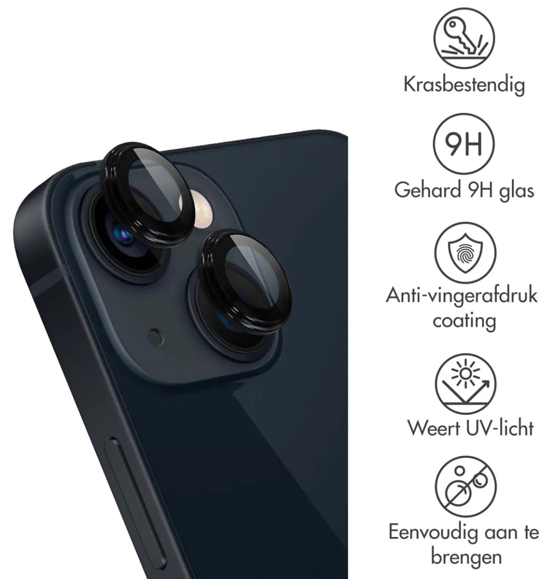 Imoshion Camera Lens Protector iPhone 14/Plus - 2 Stuks - Zwart