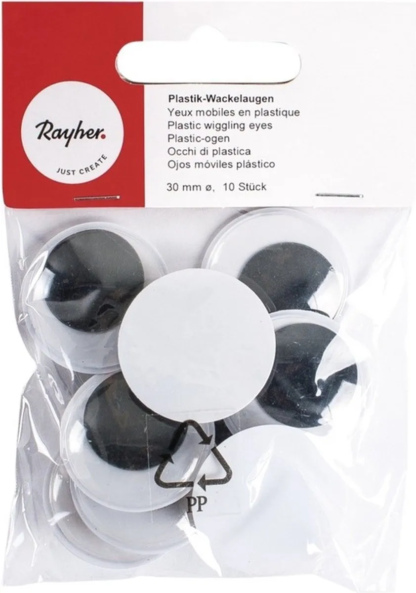 Rayher Wiebel Oogjes 20 Stuks - Ø30mm - Multi