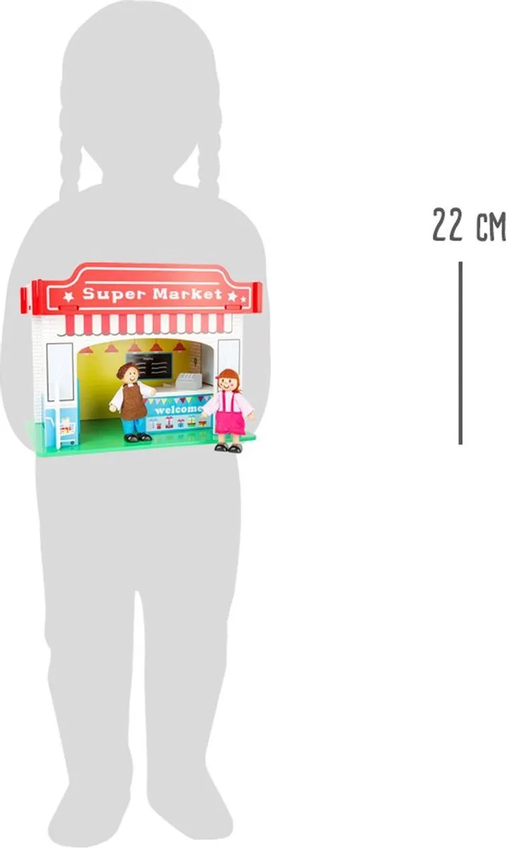 Small Foot Speelhuis Supermarkt - Houten Poppenhuisaccessoires Multicolor
