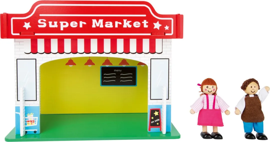 Small Foot Speelhuis Supermarkt - Houten Poppenhuisaccessoires Multicolor