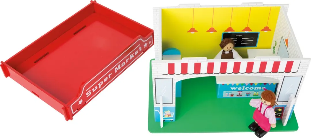 Small Foot Speelhuis Supermarkt - Houten Poppenhuisaccessoires Multicolor