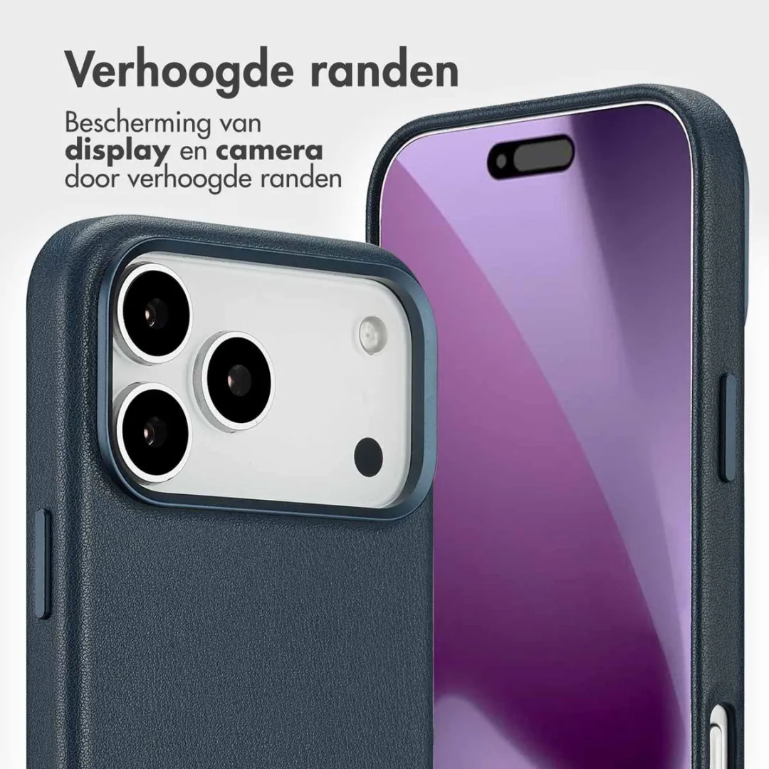 Accezz Hoesje iPhone 17 Pro Max - Leather Bookcase 2-in-1 Nightfall Blue
