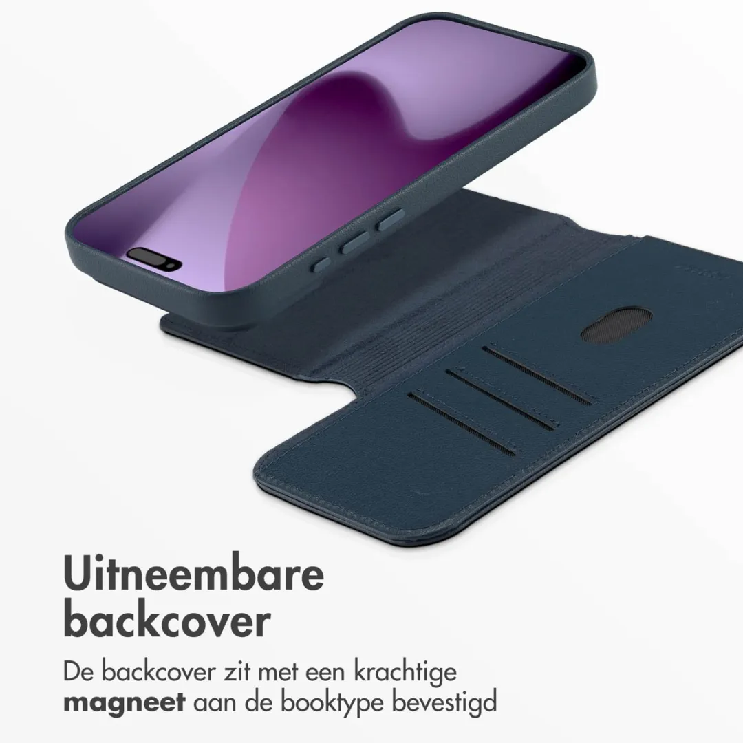 Accezz Hoesje iPhone 17 Pro Max - Leather Bookcase 2-in-1 Nightfall Blue