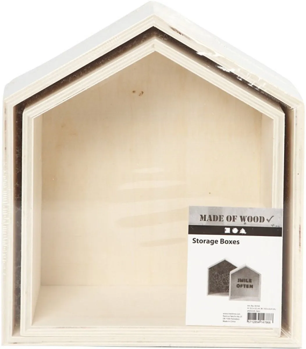Creativ Company Houten Showdozen Huis Set - 2 Stuks