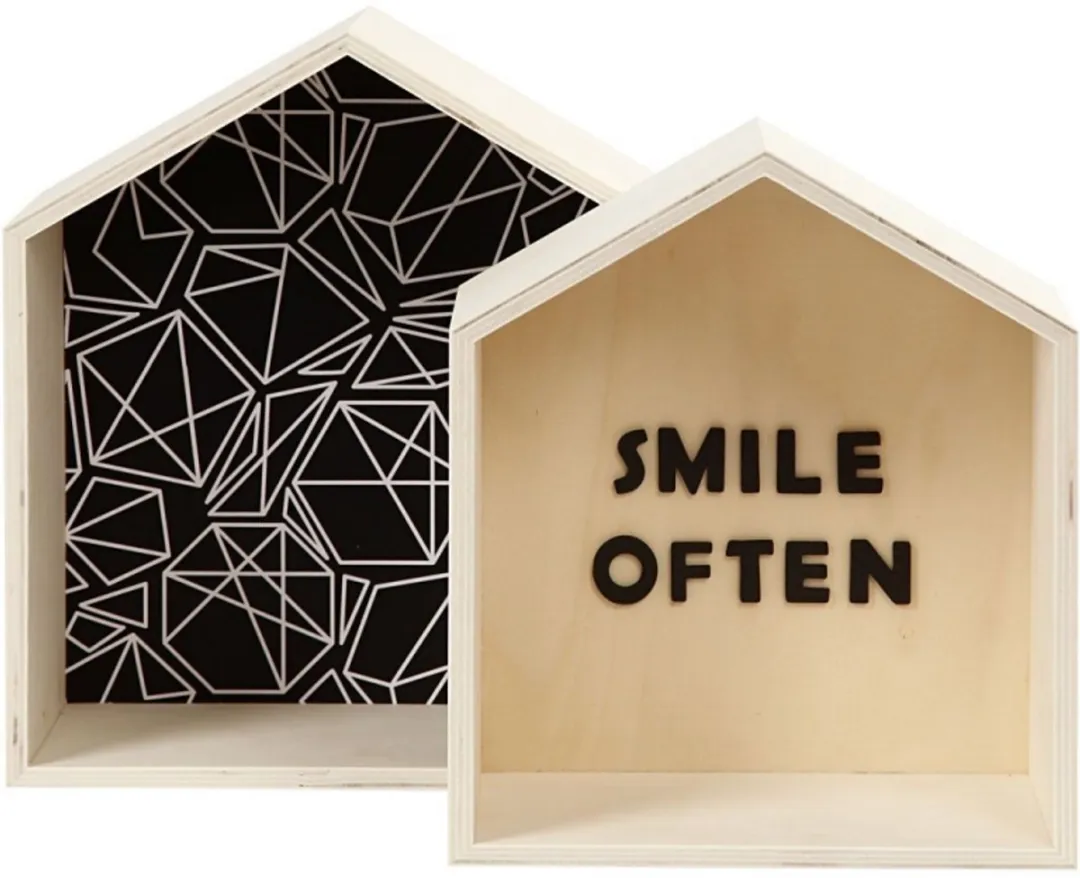 Creativ Company Houten Showdozen Huis Set - 2 Stuks