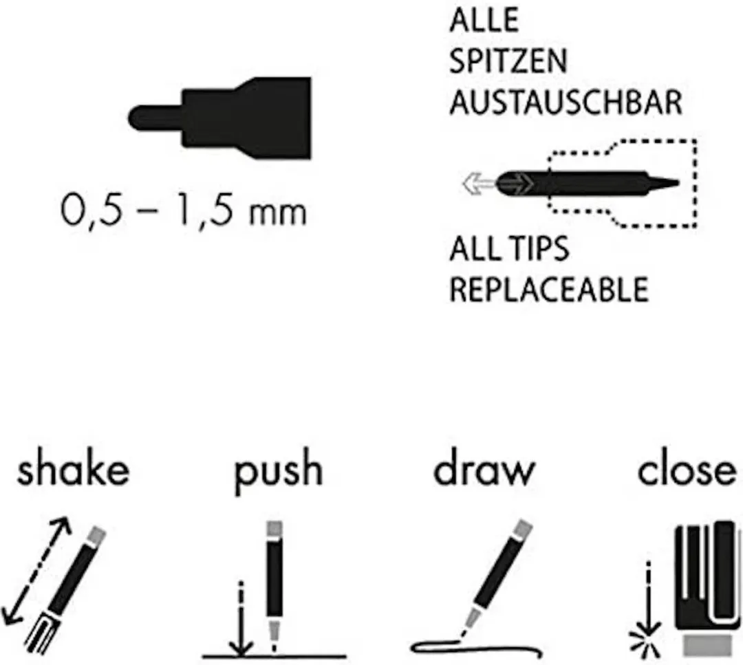 Marabu YONO Marker Set - 6 Kleuren 0.5-1.5mm