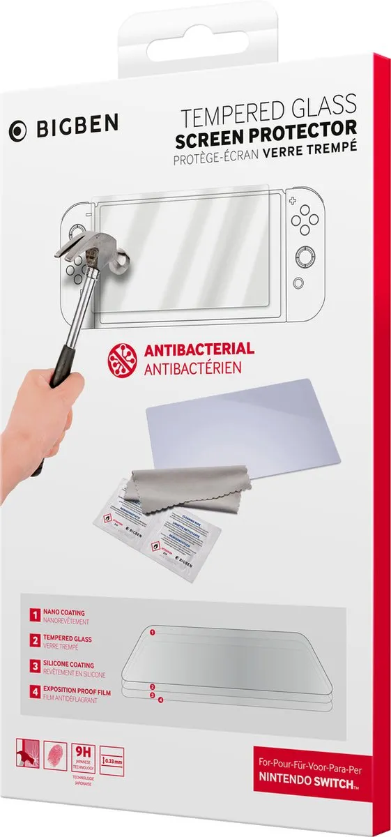Bigben SWITCHTEMPGLASS Tempered Glass - Nintendo Switch