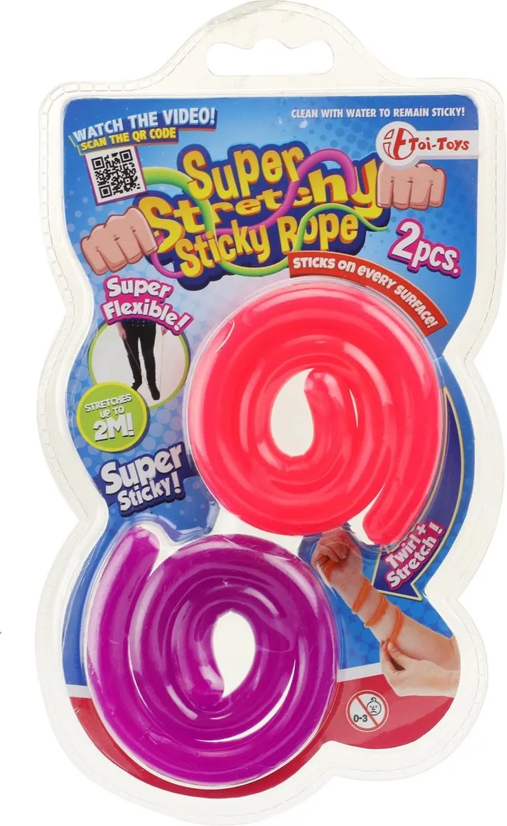 Toi-Toys Sticky Stretch Ropes - Roze