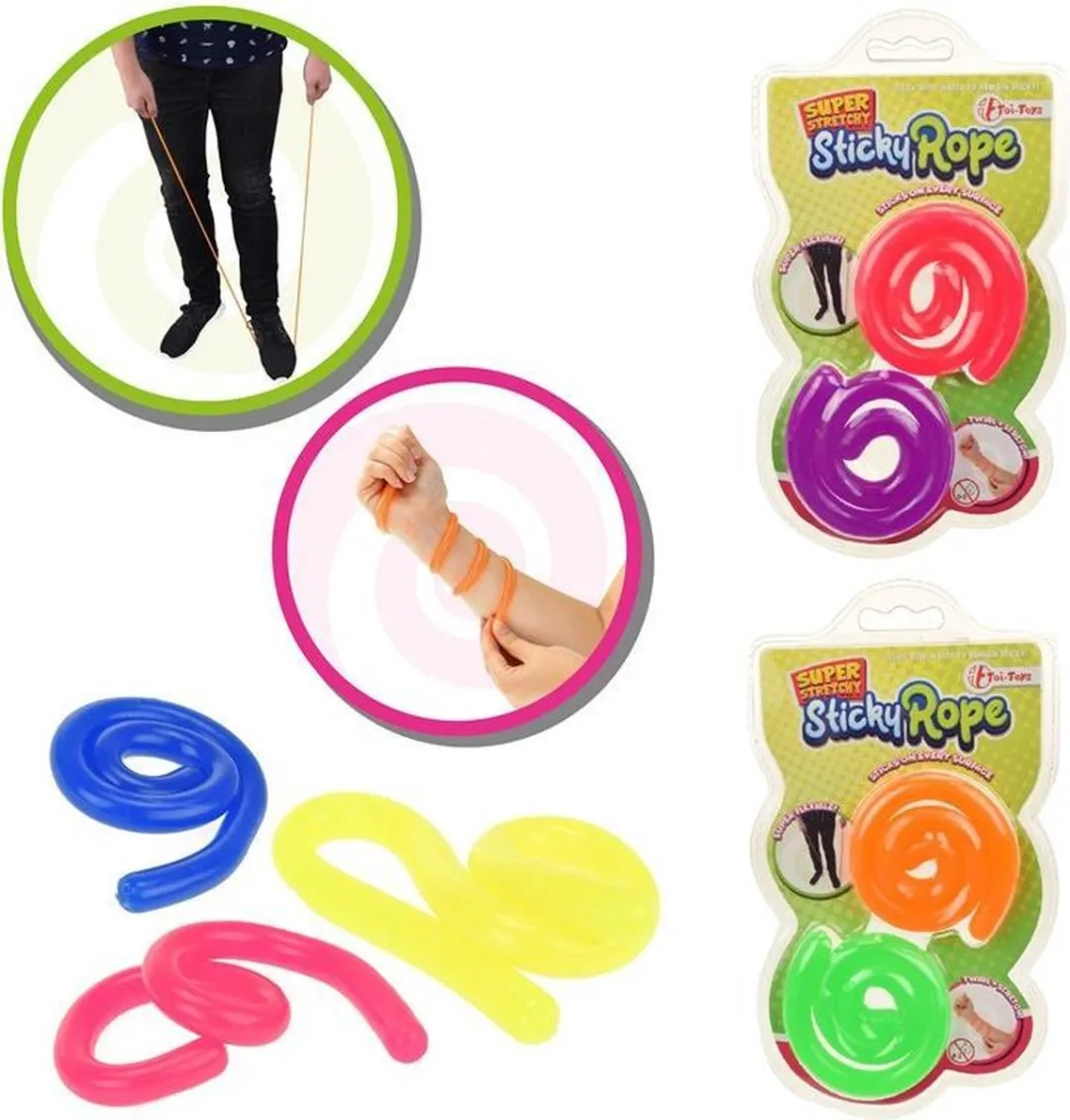 Toi-Toys Sticky Stretch Ropes - Roze