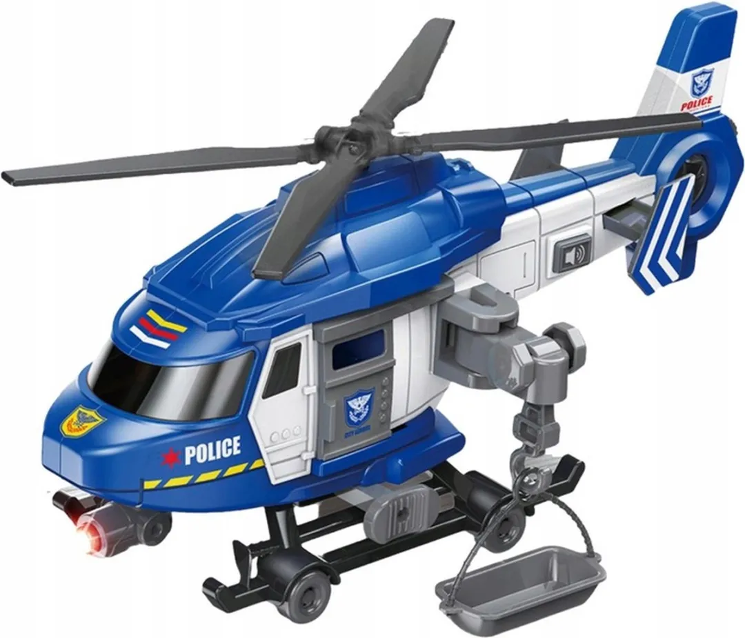 698 Jian Sheng Toys Reddingshelikopter JS128B - Politie - Blauw - afbeelding 6 van 6