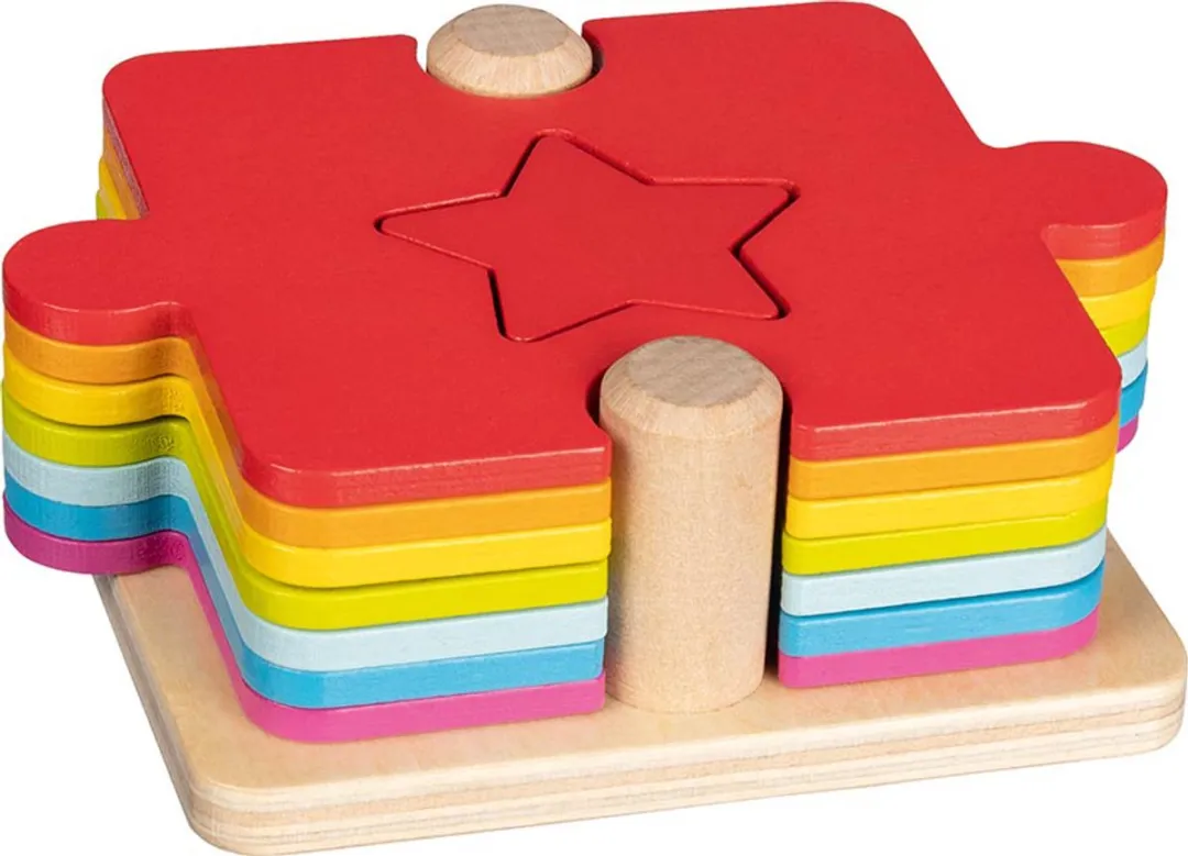 Goki Sorteerbord Kleuren Vormen Puzzels 57694 - 12,5x10x4,5cm - Multicolor - afbeelding 2 van 2