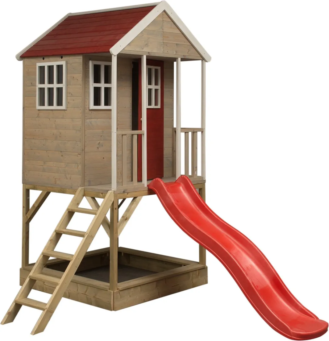 Wendi Toys WTM8 Houten Speelhuis - Rood/Bruin