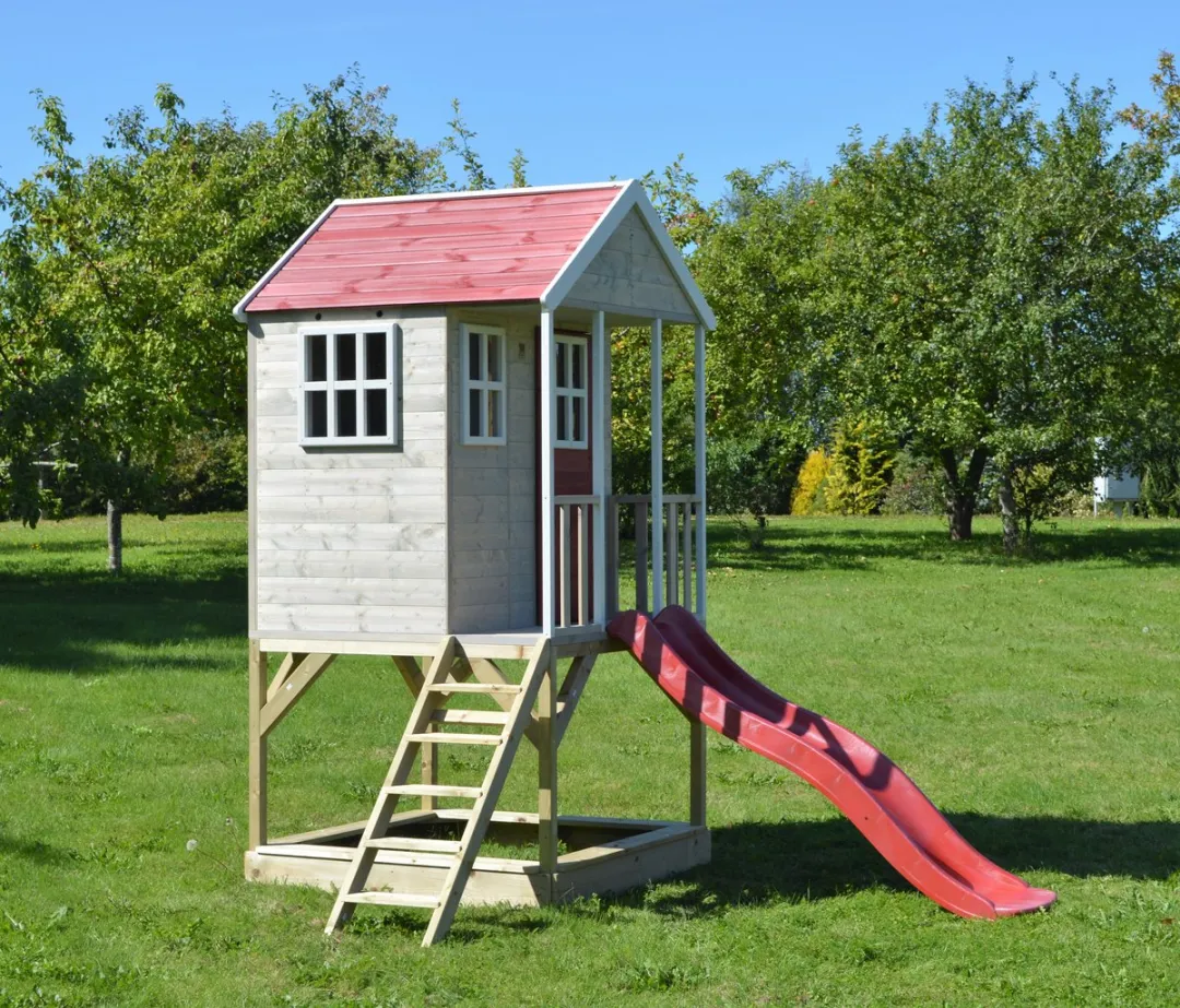 Wendi Toys WTM8 Houten Speelhuis - Rood/Bruin