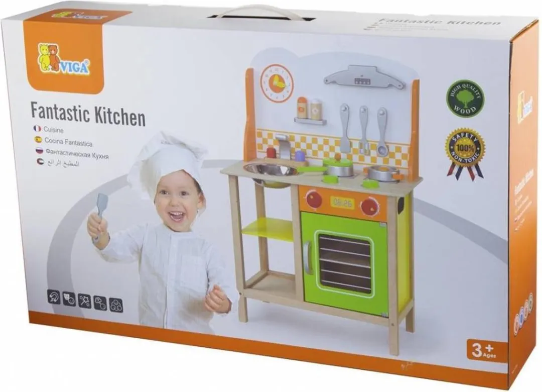 Viga Toys Houten Kinderkeuken Du Soleil - Multikleur