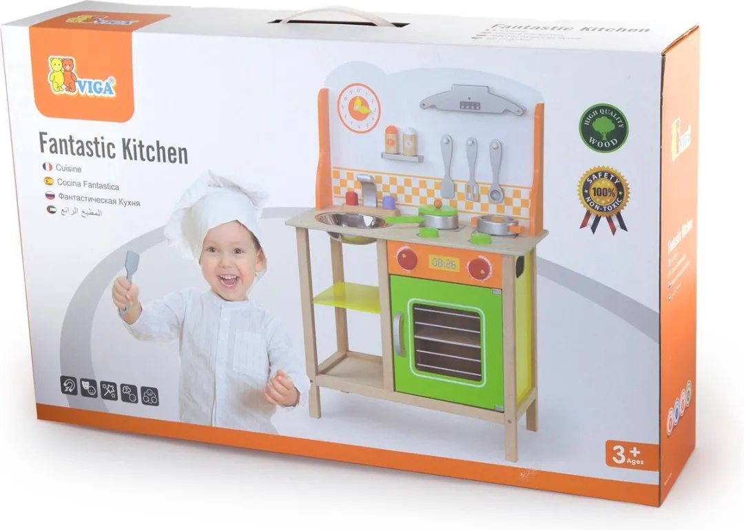Viga Toys Houten Kinderkeuken Du Soleil - Multikleur