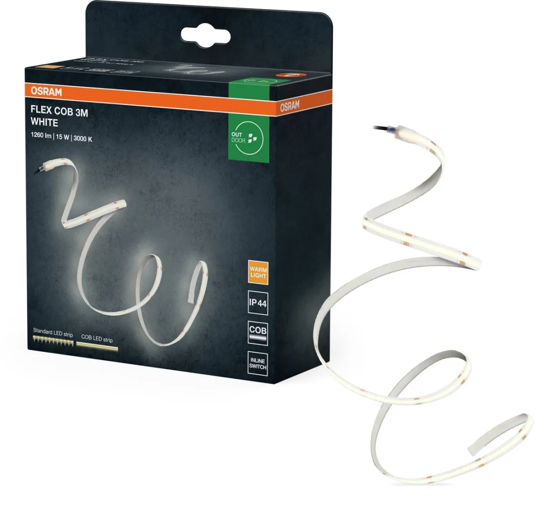 Osram Flex COB IP44 LED Strip 3M - 13W 1900lm Warm Wit 3000K
