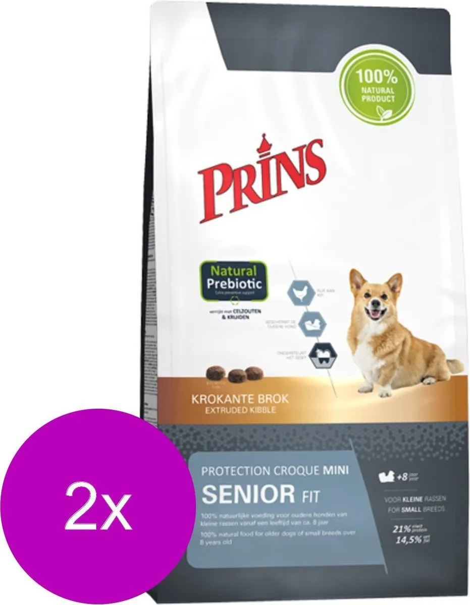 Prins Protection Croque Mini Senior Fit Hondenvoer - 2x2kg