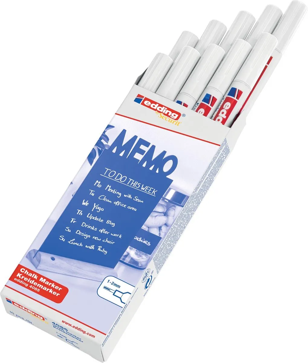 edding 4085 Krijtmarker Wit - 10 Stuks