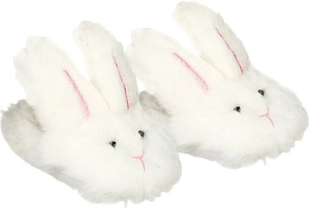 Sophia's by Teamson Kids Pluizig Konijn Pantoffels - Poppen Accessoires SSB-WH-UPC - Wit
