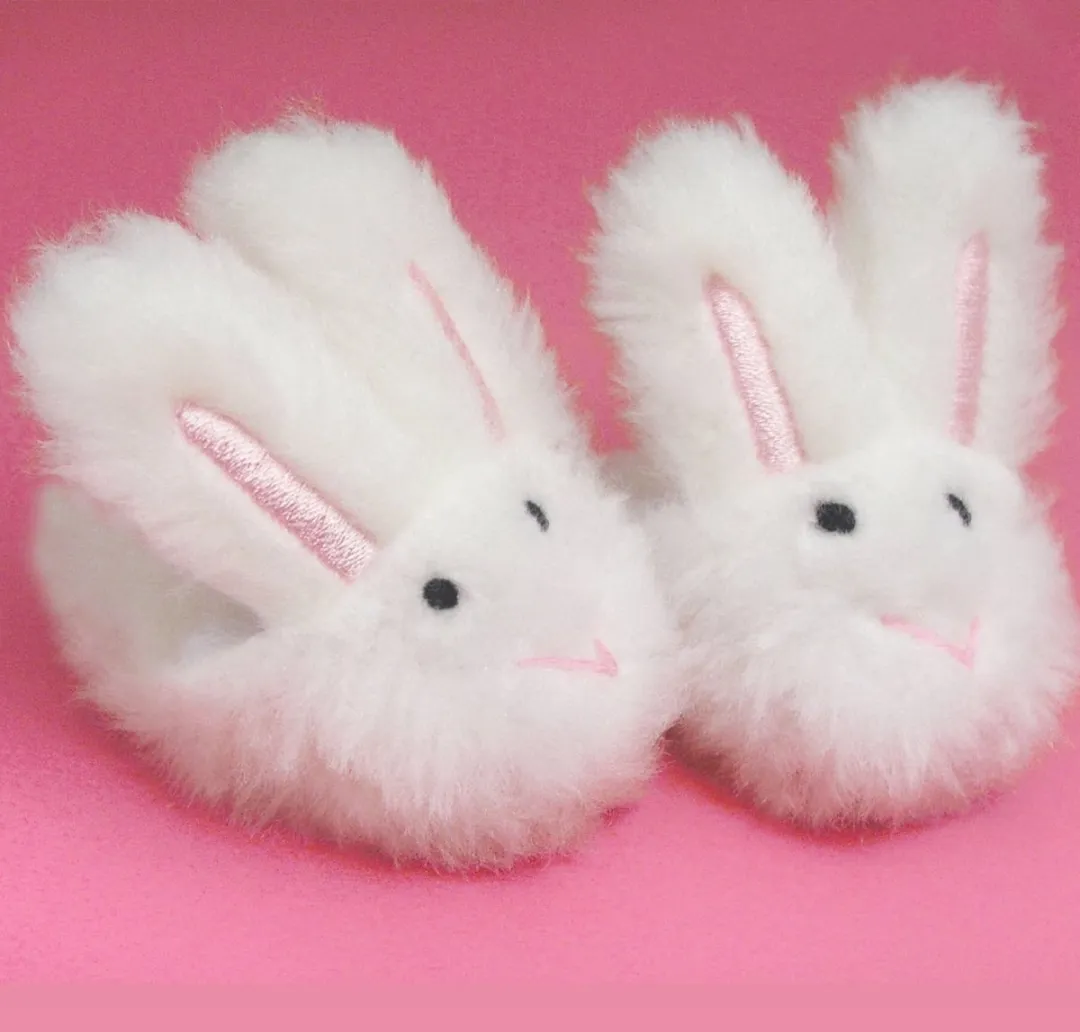 Sophia's by Teamson Kids Pluizig Konijn Pantoffels - Poppen Accessoires SSB-WH-UPC - Wit