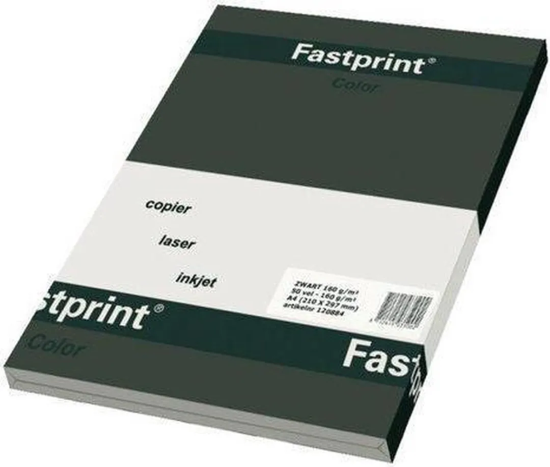 Quantore Kopieerpapier Colour A4 160gr - Zwart - 50 Vel