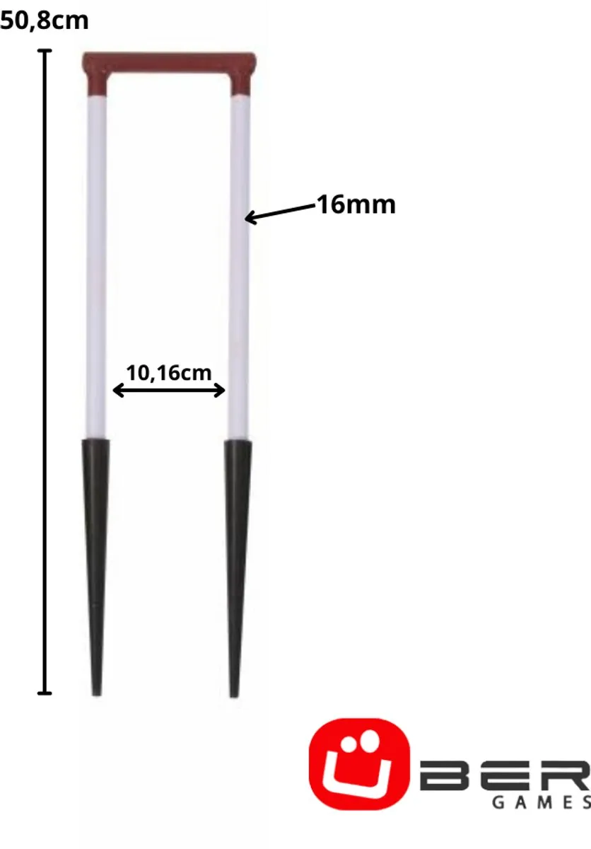 Ubergames Croquet Poorten 16mm - 6 Stuks Staal