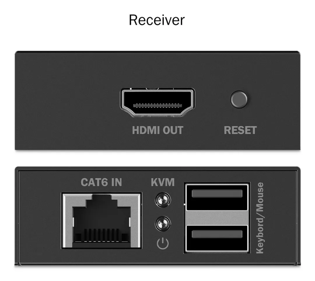 Digitus DS-55357 HDMI Extender - USB-A - RJ45 - Zwart