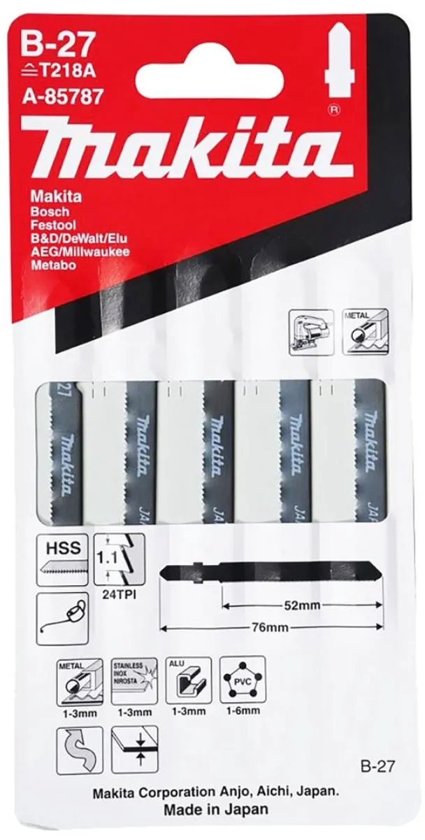 Makita Decoupeerzaagblad T218A A-85787 - Metaal/Kunststof