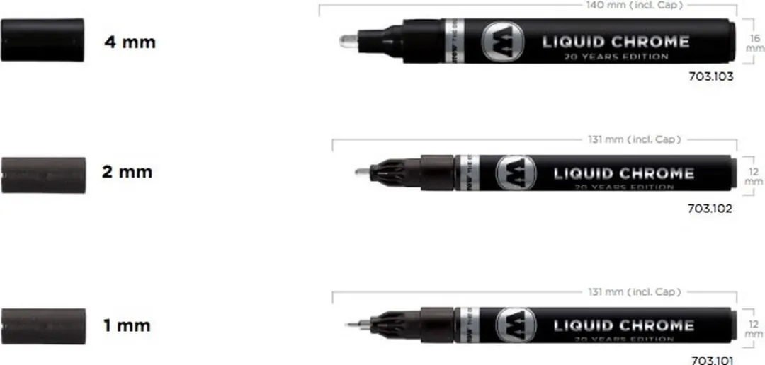 Molotow Liquid Chrome Marker - 2 mm - Stift met zilver spiegeleffect