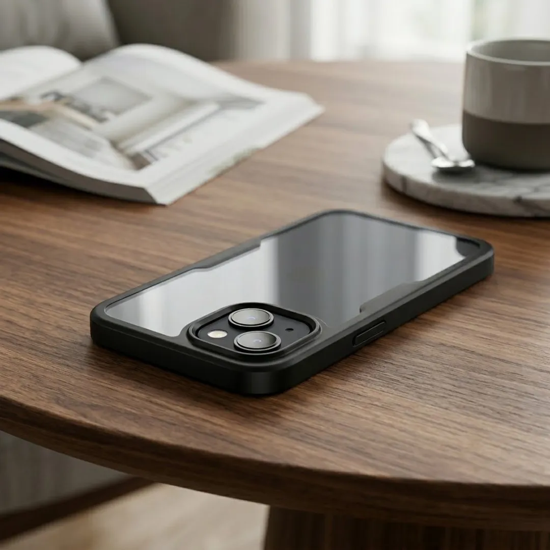 NUVEX iPhone 14/13 Telefoonhoesje - Zwart Transparant