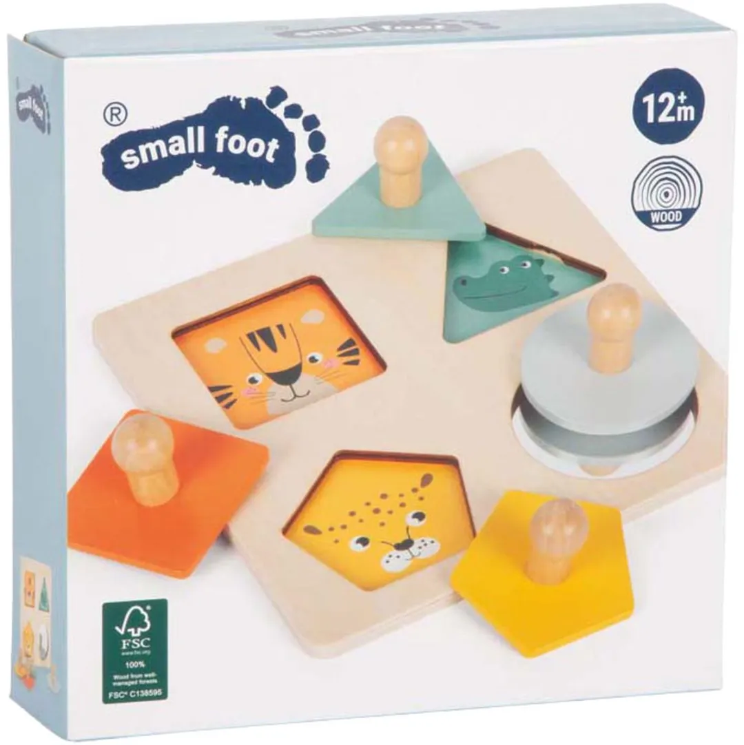 Small Foot Houten Montessori Vormenpuzzel 4-delig - Multi kleuren - afbeelding 4 van 6