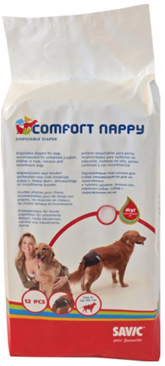 Savic Comfort Nappy Hondenluier Zwart - Maat 32-42cm