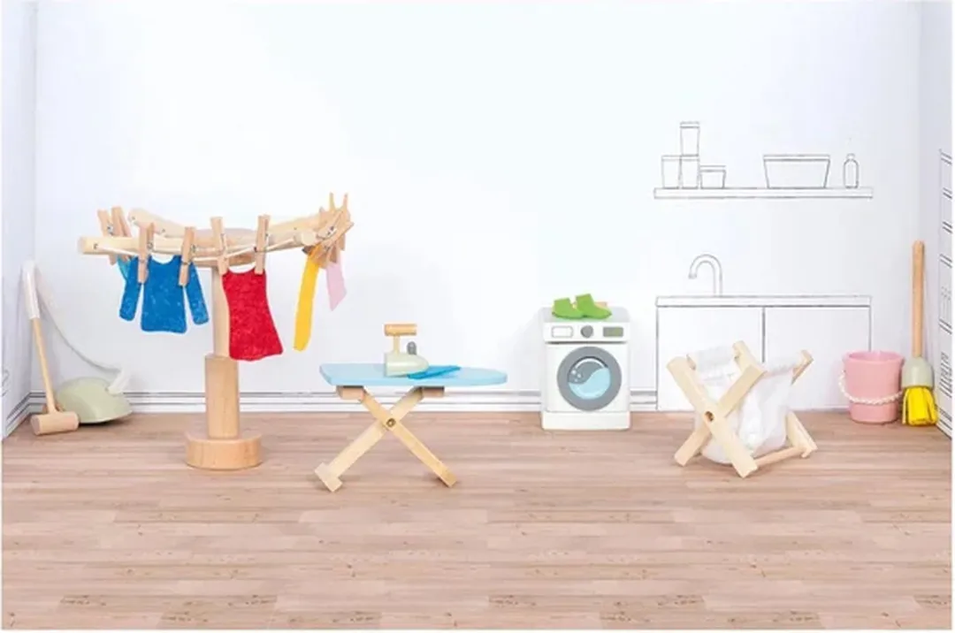 Goki Poppenhuistoebehoren Wasmachine 19-delig - Multicolor