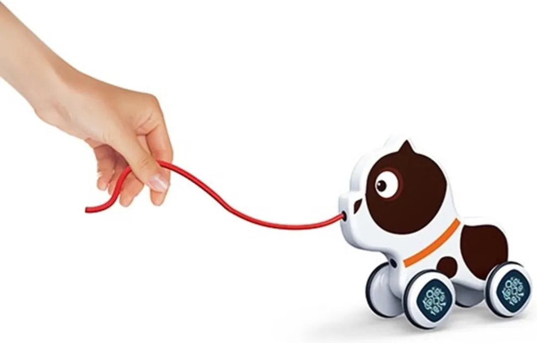 Toi-Toys Wiebel Hond Trek Figuur - Zwart/Wit