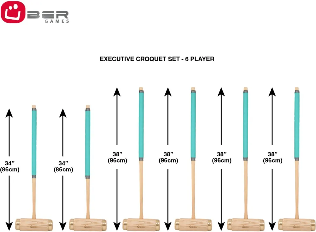 Ubergames Croquet Set 6 Personen - Met Trolley