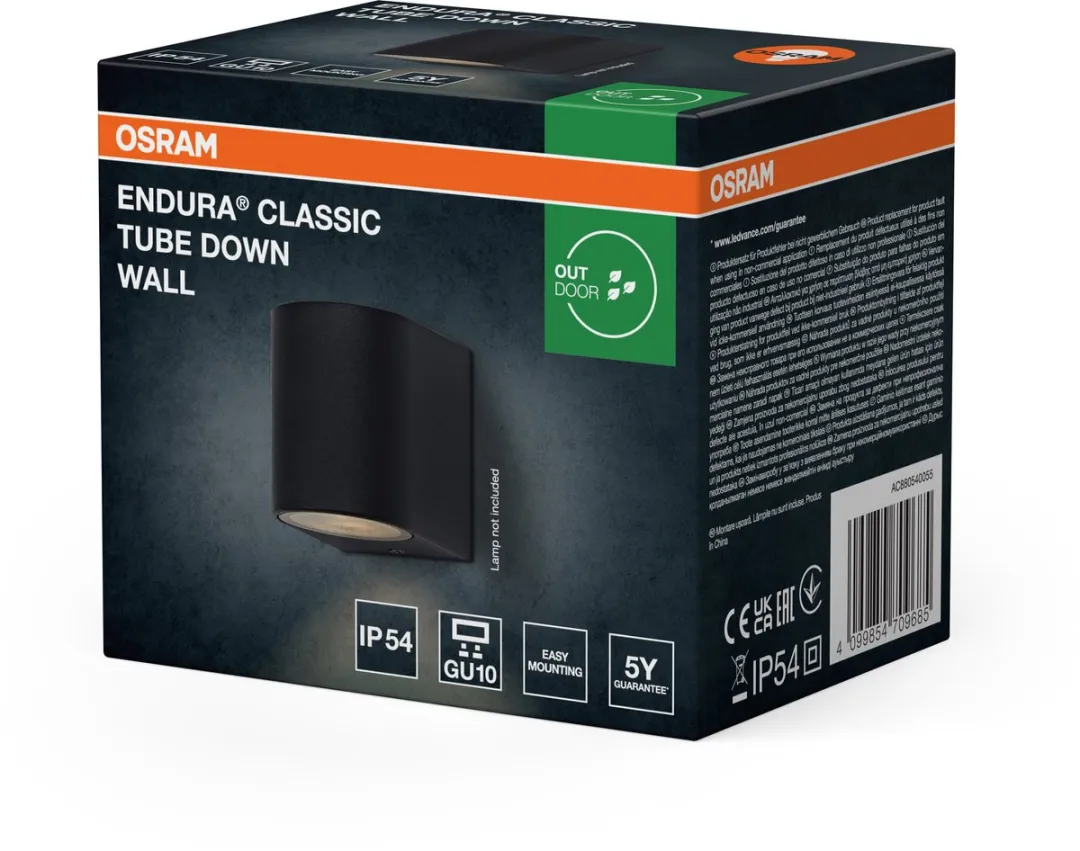Osram Endura Classic Tube Down Wall GU10 IP54 - Donkergrijs - afbeelding 6 van 6