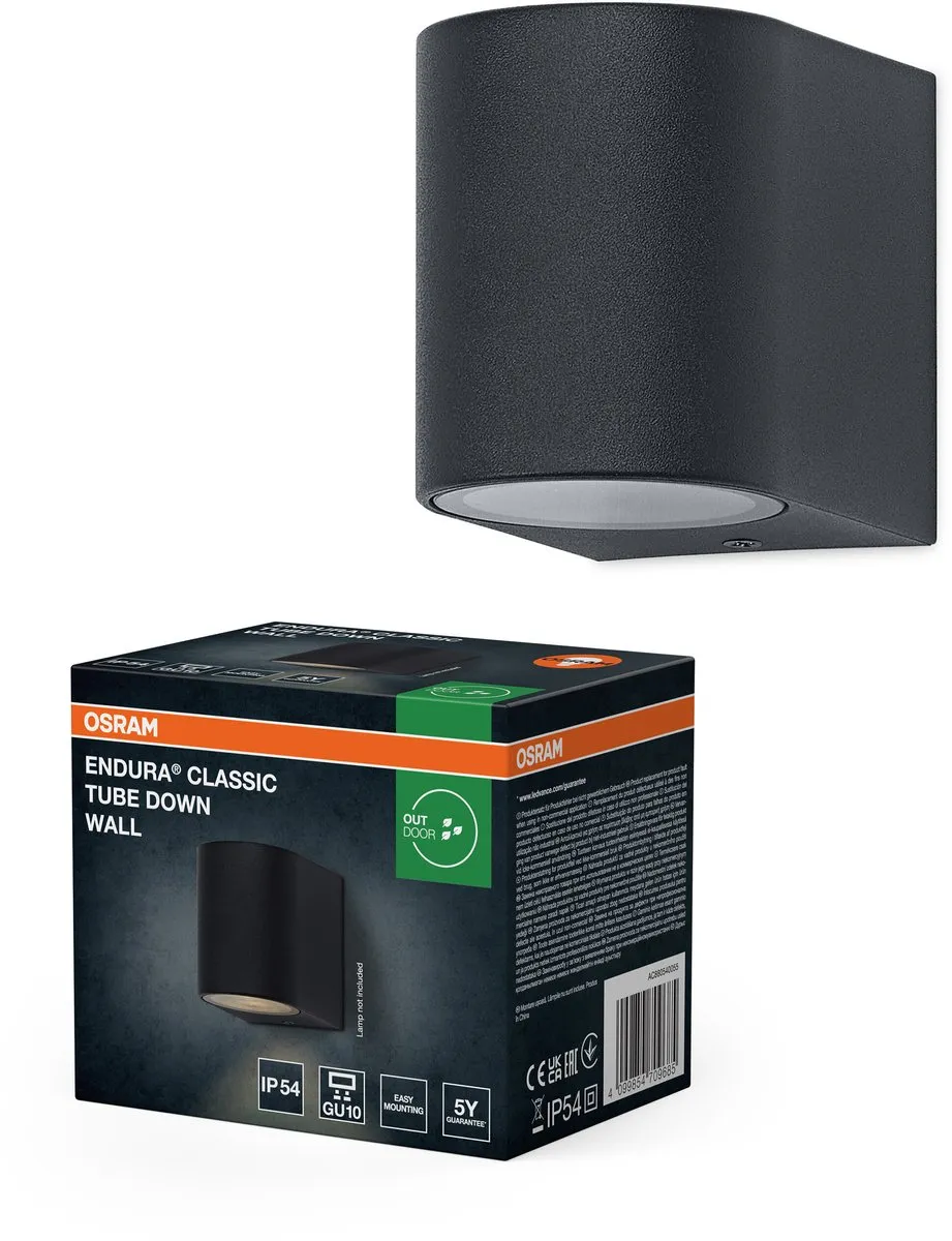 Osram Endura Classic Tube Down Wall GU10 IP54 - Donkergrijs