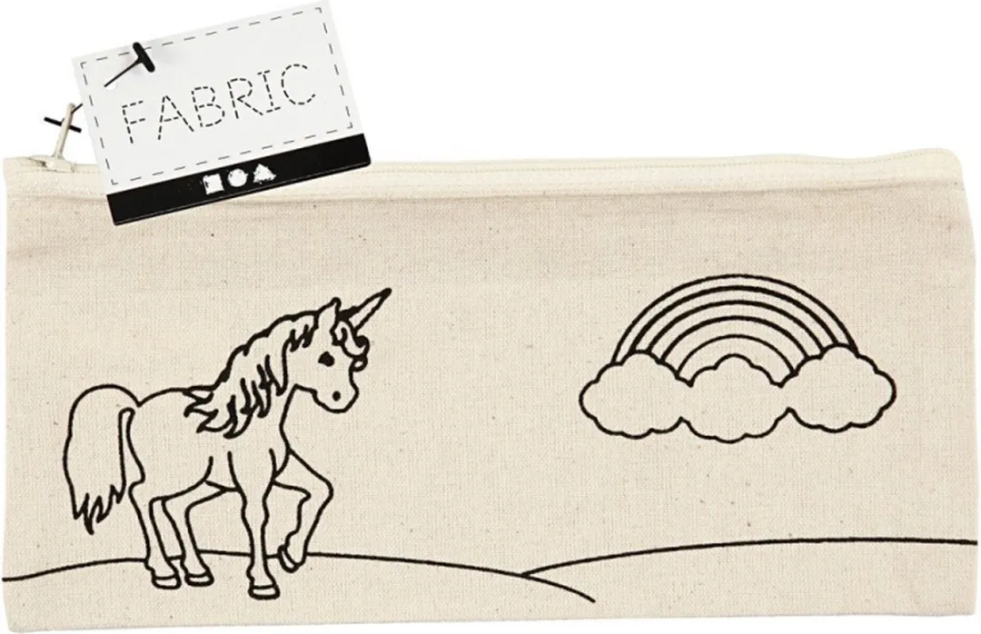 Creativ Company Katoenen Etui Unicorn 21x9cm - Multicolor