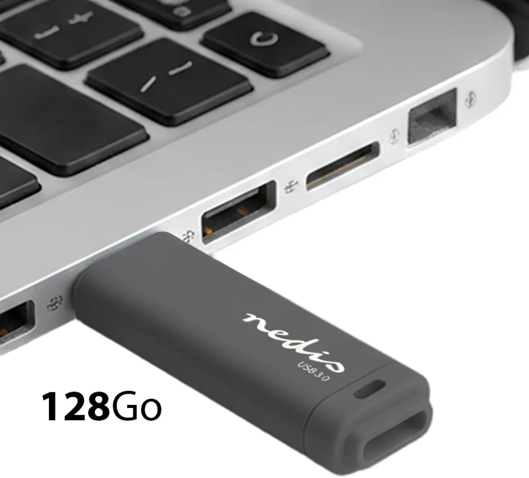 Nedis FDRIU3128BK USB Flash Drive 128GB - Zwart