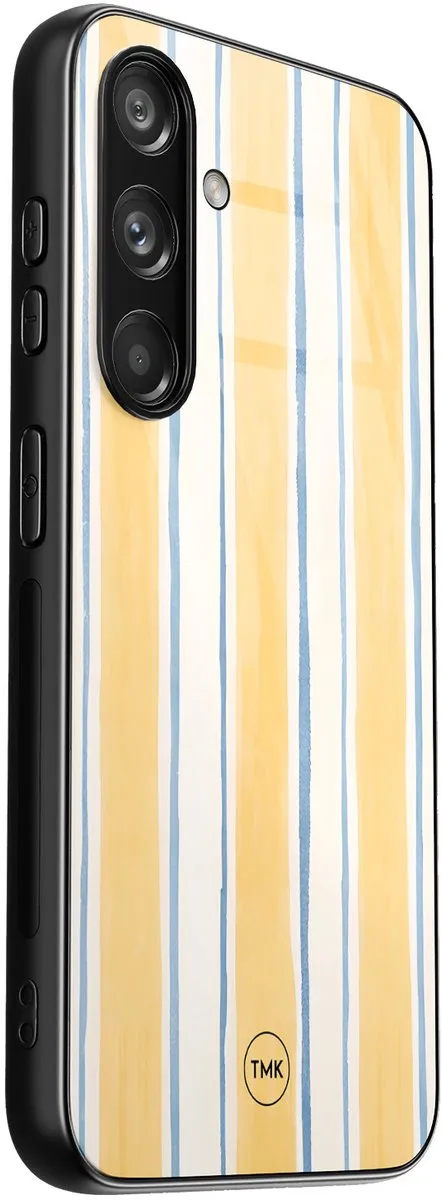 Casevibes Samsung Galaxy S24 Hoesje - Gestreept Geel - TPU - afbeelding 2 van 3