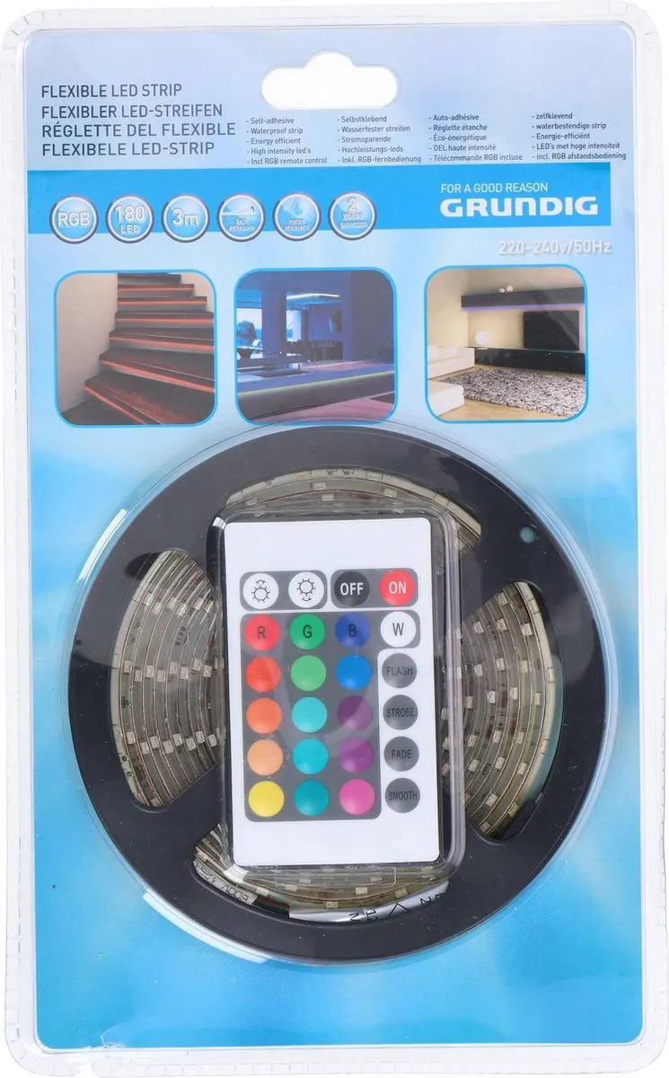 Grundig Flexibele LED Strip 3m - 20 RGB Kleuren - afbeelding 6 van 6